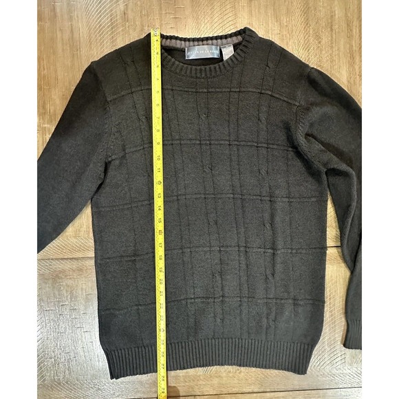 Oscar De La Renta Men’s Size Medium Dark Gray Charcoal Knit Sweater Long Sleeve - Picture 12 of 12